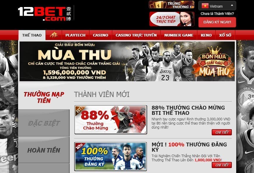 khuyến mãi 12bet