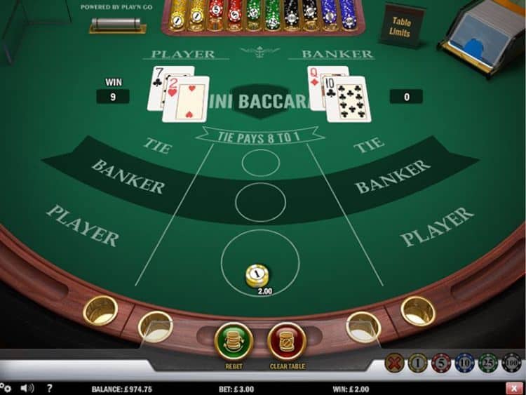 bàn chơi baccarat